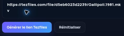 Véritable lien Tezfiles.com dans le champ MultiDebrid. Ouvrez pour agrandir.