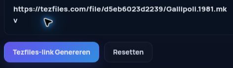 Echte Tezfiles.com-link in het MultiDebrid-invoerveld. Open om te vergroten.
