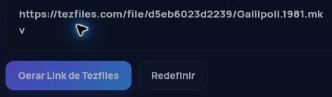 Link real do Tezfiles.com no campo do MultiDebrid. Abra para ampliar.