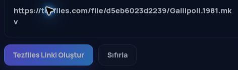 MultiDebrid kutusuna yapıştırılmış gerçek Tezfiles.com bağlantısı. Büyütmek için aç.