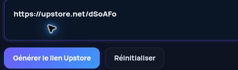 Véritable lien Upstore.net dans le champ MultiDebrid. Ouvrez pour agrandir.