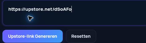 Echte Upstore.net-link in het MultiDebrid-invoerveld. Open om te vergroten.