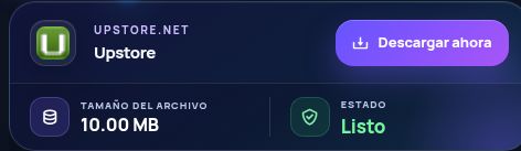 Resultado real de Upstore.net: nombre, tamaño y siguiente acción. Ábrelo para ampliar.