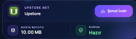 Gerçek Upstore.net sonucu: dosya adı, boyut ve sonraki işlem. Büyütmek için aç.