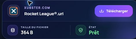 Résultat réel pour Xubster.com : nom, taille et action suivante. Ouvrez pour agrandir.