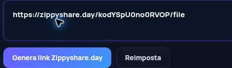Link Zippyshare.day reale nel campo MultiDebrid. Apri per ingrandire.