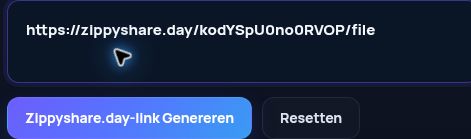 Echte Zippyshare.day-link in het MultiDebrid-invoerveld. Open om te vergroten.