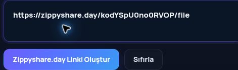 MultiDebrid kutusuna yapıştırılmış gerçek Zippyshare.day bağlantısı. Büyütmek için aç.